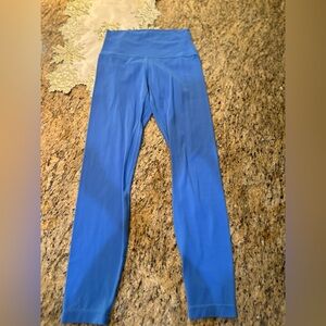 Ribbed blue 25 inch inseam legging